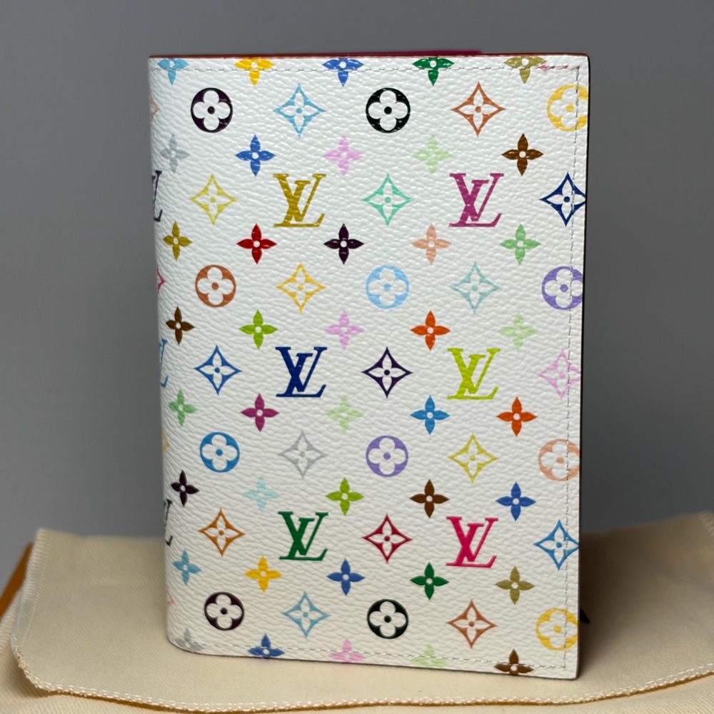 SOLD Louis Vuitton LV x TM Passport Cover Multicolor w/Hot Pink Made in France - Picture 2 of 15